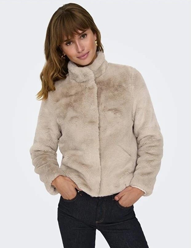 Only Onlnewvıda Faux Fur Jacket cc Otw Siyah görsel 5