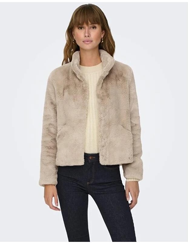 Only Onlnewvıda Faux Fur Jacket cc Otw Siyah görsel 6