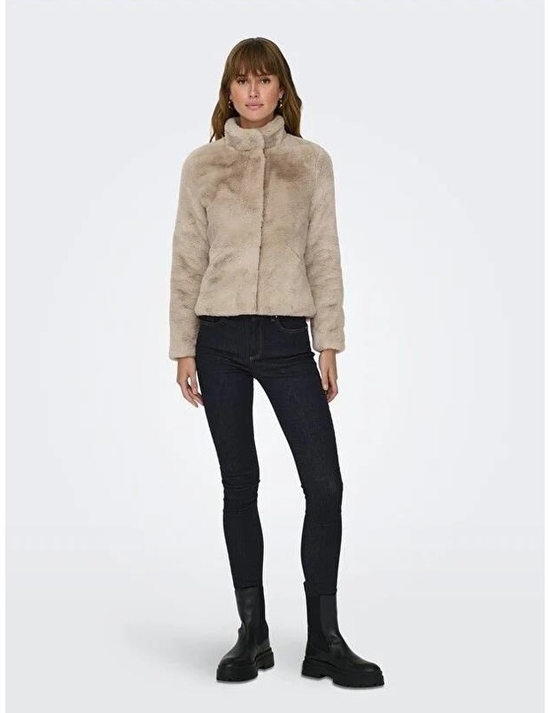 Only Onlnewvıda Faux Fur Jacket cc Otw Siyah görsel 7