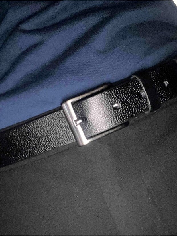 Mipek Deri Hakiki Manda Deri Unisex Lacivert Rengi Kemer 3 cm görsel 8
