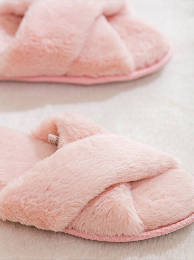 Lcw Lc Waikiki Pembe Çapraz Bantlı Kadın Ev Terliği görsel 2