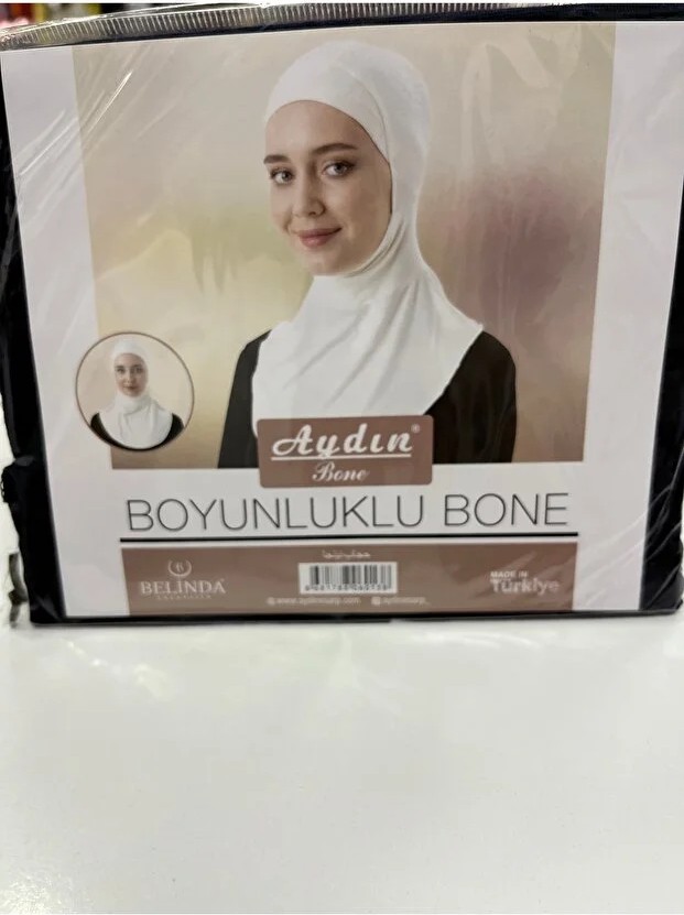 Minawish Kaliteli Boyunluklu Bone - Beyaz görsel 2