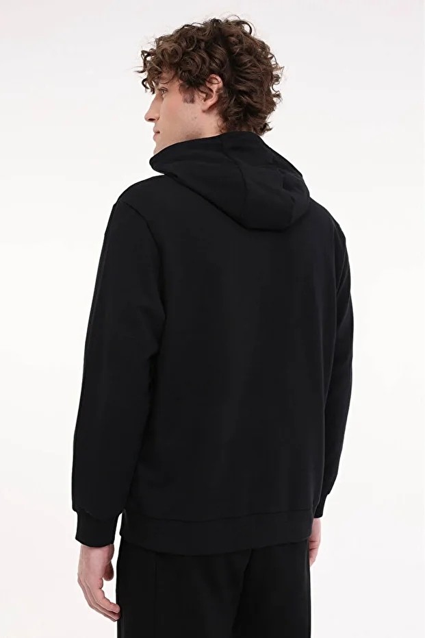 Lumberjack A10202435808010 5W Mb Sn72 Fz Hod 5Pr Sıyah Erkek Tam Fermuarlı Kapusonlu Sweatshırt görsel 4