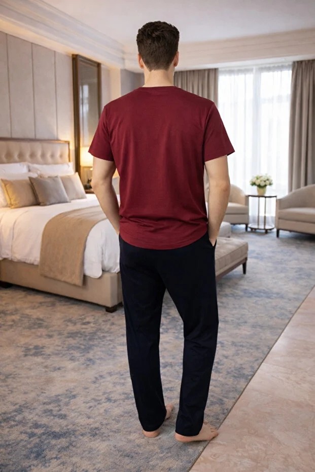 Polo Republica & CO Polo Republica Kısa Kol Erkek Pijama Takım 3402 görsel 2
