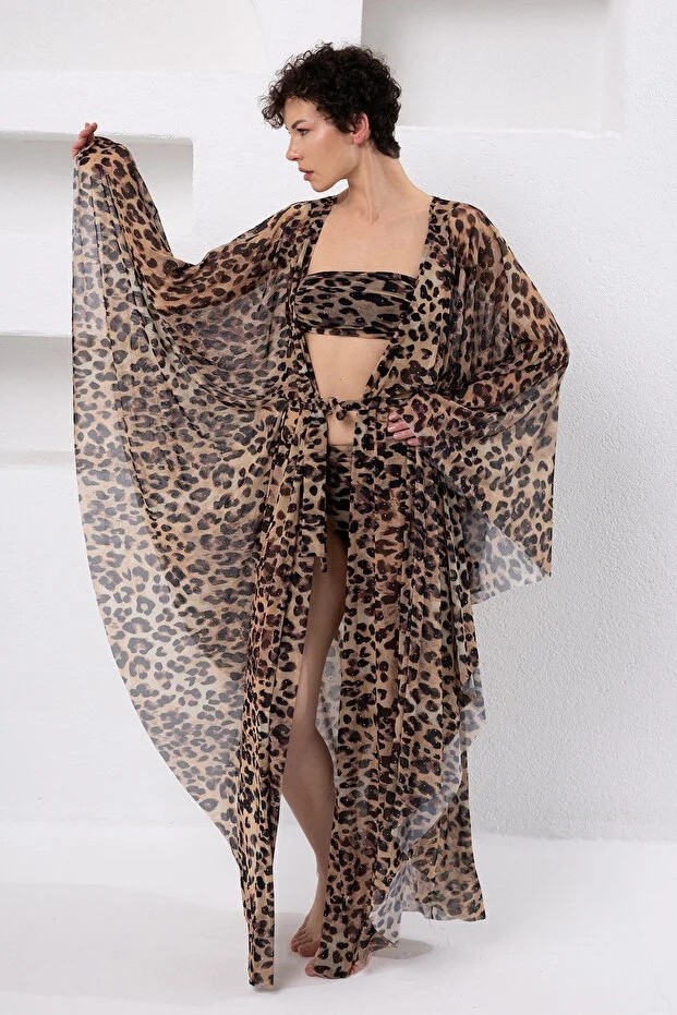 Lapieno Yarasa Kol Kaftan Pareo 64805 ( Bikini Takım Dahil Değildir ) görsel 4