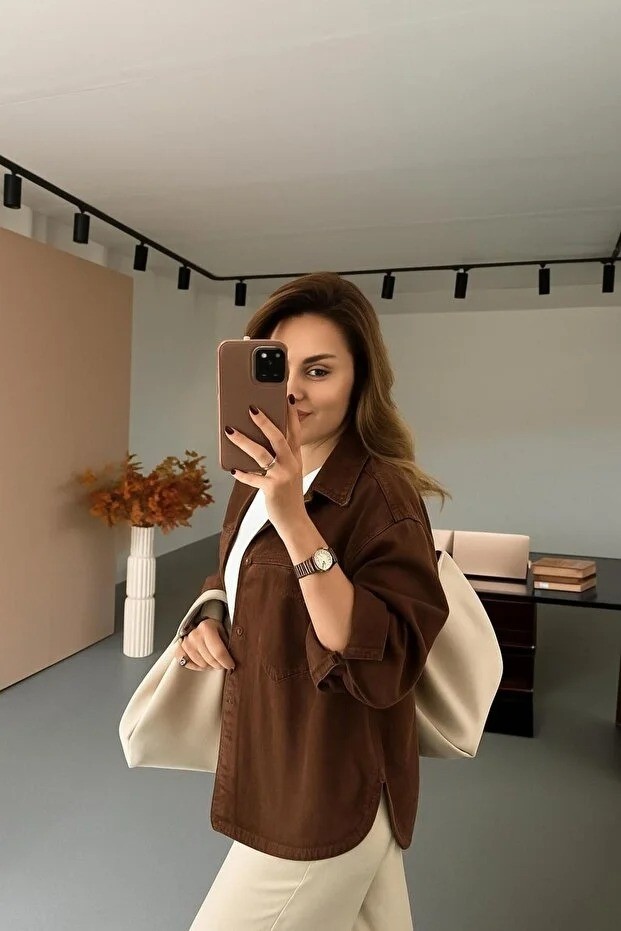 Tlg Giyim Kadın Cep Detay Gabardin Ceket