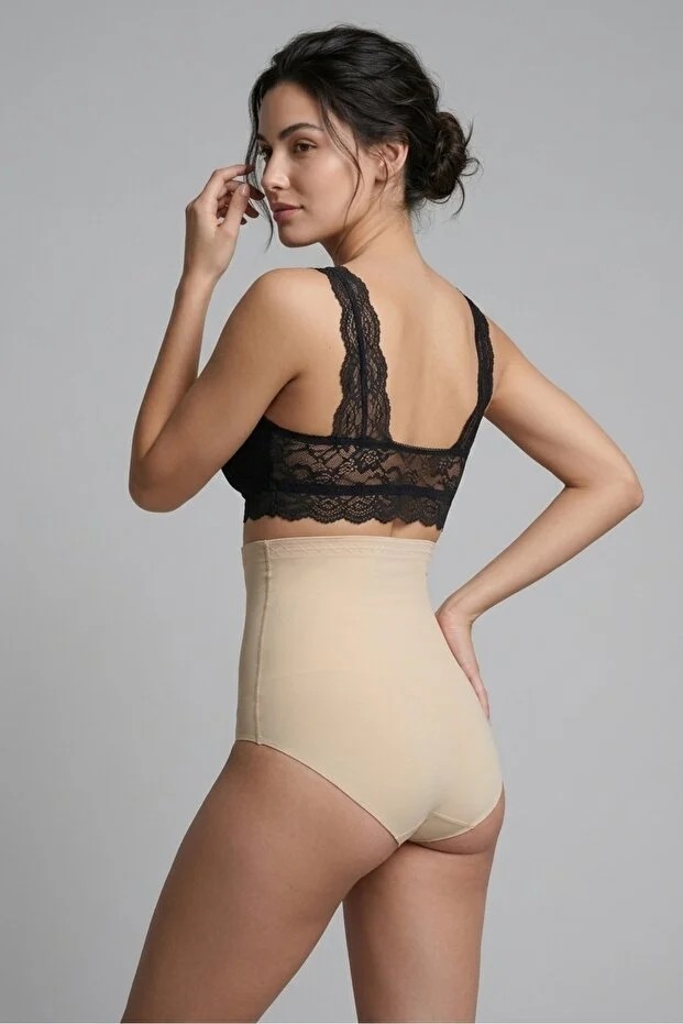 Sweet Sauna Göbek Alt Karın ve Basen Toparlayıcı Sıkılaştırıcı Gögüs Altı Kadın Kaydırmaz Ten Yüksek Bel Silikonlu Slip Korse görsel 3