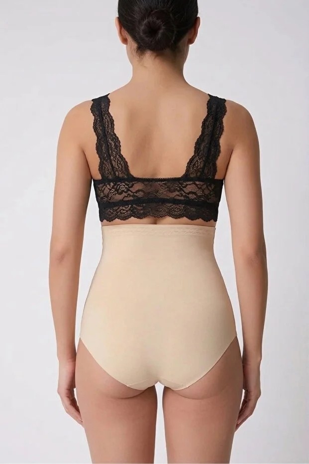 Sweet Sauna Göbek Alt Karın ve Basen Toparlayıcı Sıkılaştırıcı Gögüs Altı Kadın Kaydırmaz Ten Yüksek Bel Silikonlu Slip Korse görsel 4