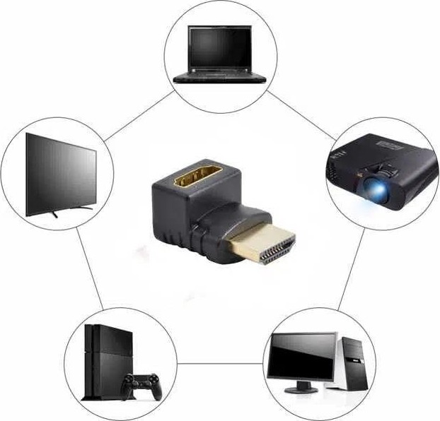 Die Grup HDMI Dirsek Adaptörü HDMI L Çevirici Uzatma Dönüştürücü 270° görsel 5