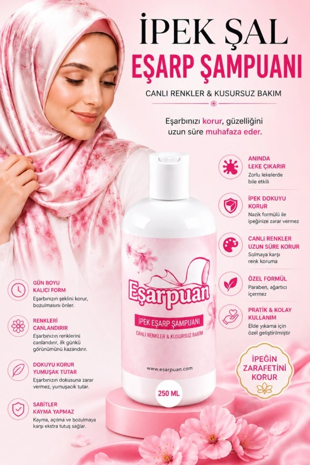 Eşarpuan İpek Şal Eşarp Şampuanı- Anında Leke Çıkaran Solüsyon- 250 ML