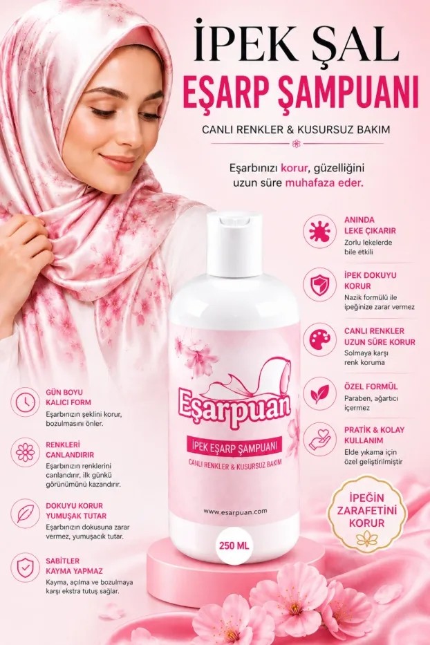 Eşarpuan Axodine Eşarpuan/Eşarpsrey Leke Çıkaran İpek Şal Eşarp Şampuanı ve Anında Sabitleyen Eşarp Spreyi 2'li Paket görsel 2
