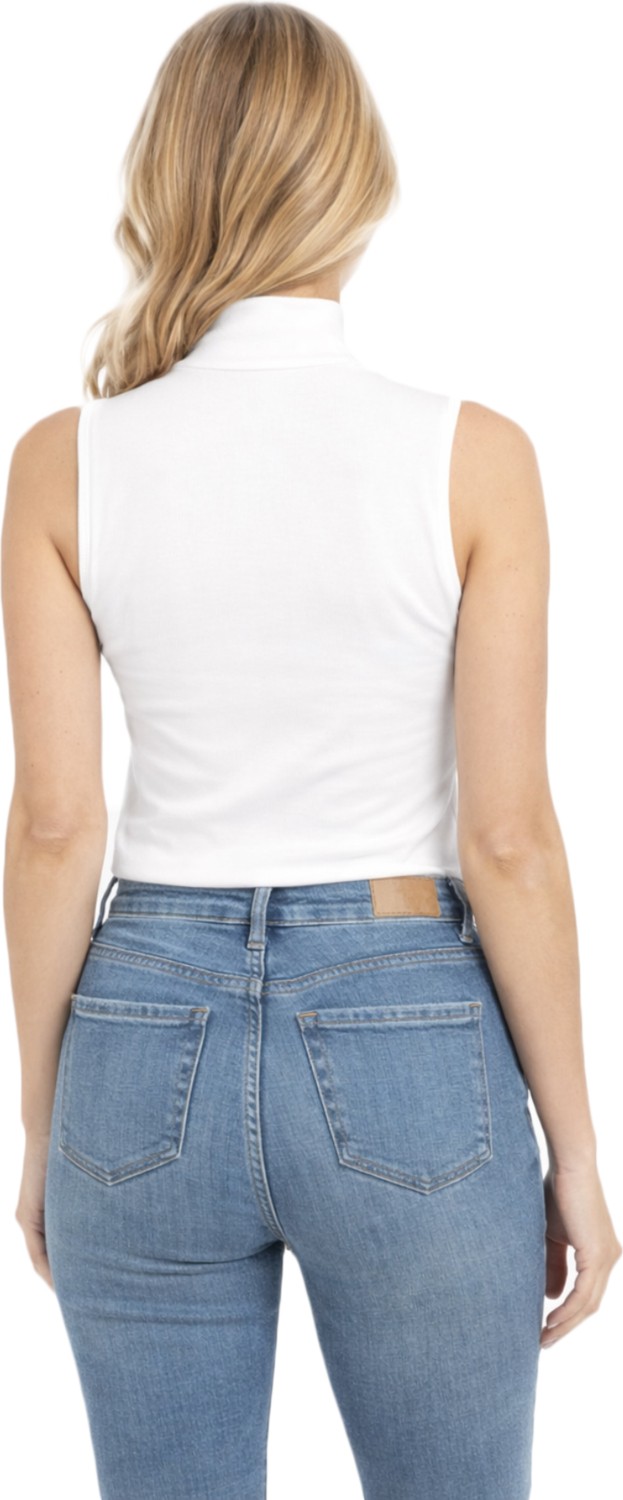 Özkan Underwear Özkan 27813 Kadın Premium Kumaş Pamuklu Modal Balıkçı Yaka Sıfır Kol Body T-Shirt Bluz görsel 2
