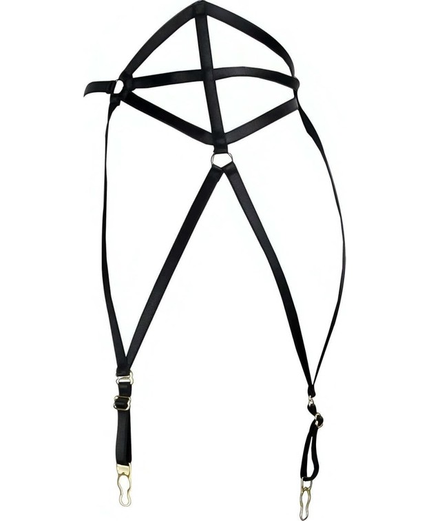 Melonika Çok Seksi Lastik Jartiyer Harness - BRF153 görsel 2