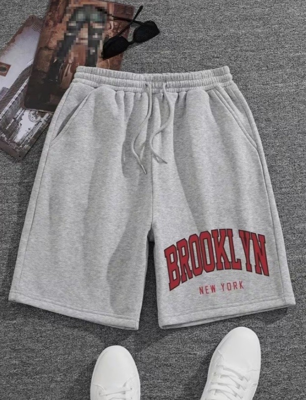 Punix Punıx Büyük Beden Brooklyn Baskılı Pamuk Dokuma Ter Tutmayan Yazlık Erkek Battal Şort