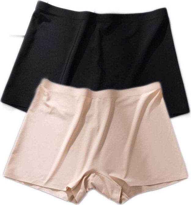 Kuzgun Ticaret 2 Adet Kadın Dikişsiz Görünmez Iz Yapmaz Mini Şort Boxer Siyah Ten görsel 2