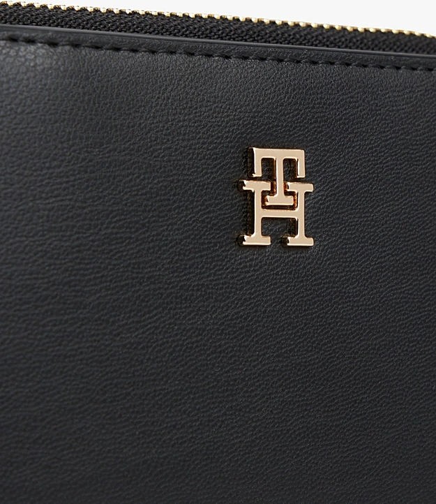 Tommy Hilfiger Th Icon Orta Boy Fermuarlı Kapaklı Kadın Siyah Cüzdan AW0AW17742BDS görsel 4