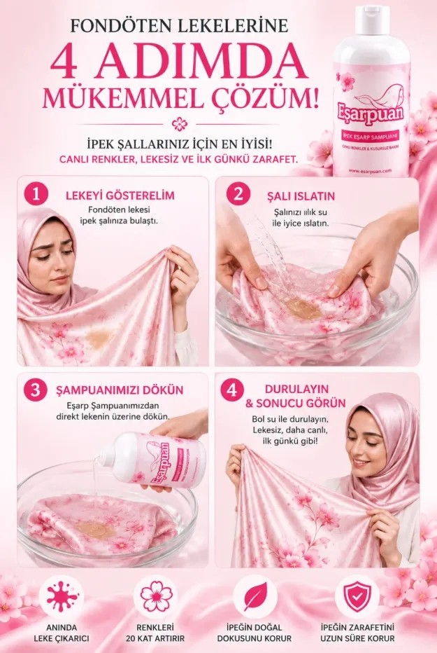 Eşarpuan İpek Şal Eşarp Şampuanı- Anında Leke Çıkaran Solüsyon- 250 ML görsel 4