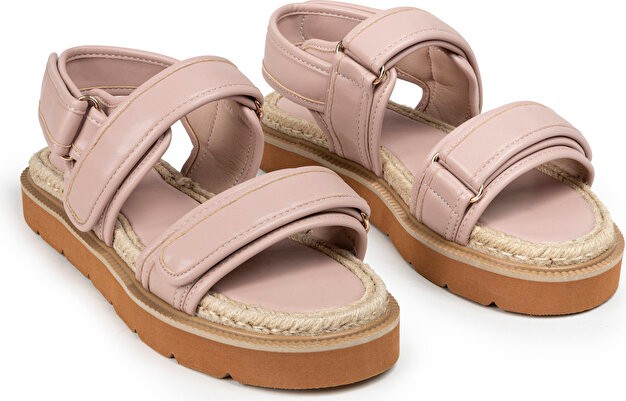 Twist Çift Bantlı Hasır Detaylı Sandalet TS1250033017093 görsel 2