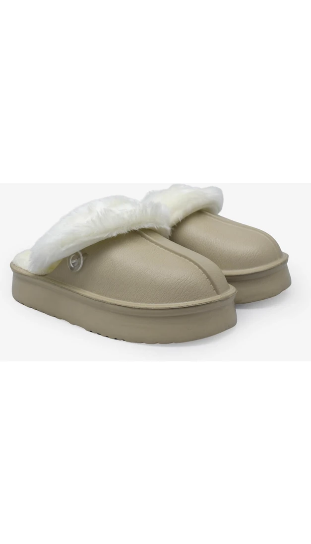 Resim Pierre Cardin Kadın Peluşlu Ev Terliği Bej PC-55332 