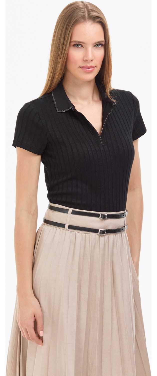 Pierre Cardin Kadın Ekru Slim Fit Basic Tişört 50320697-VR019 görsel 3