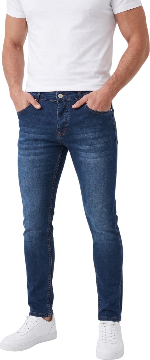 Deepsea Erkek Slim Fit Dar Kesim Likralı Lacivert Kot Pantolon, Dar Paça Ince Esnek Jean 2608306
