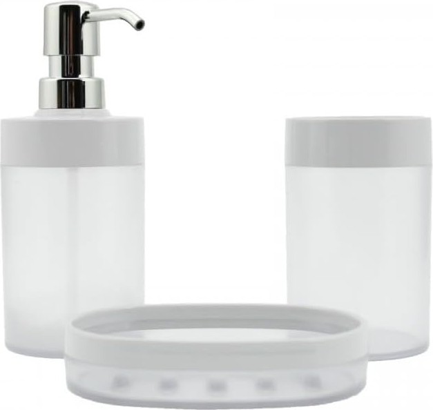 Prime 3 Parça Banyo Seti, Sabunluk ve Fırçalık, Üst Kalite Banyo Aksesuarı