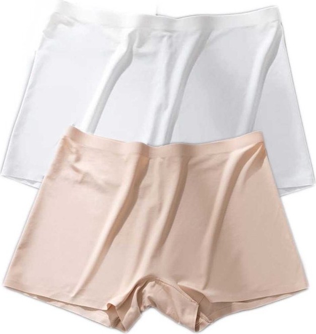 Adalı Store 2 Adet Kadın Dikişsiz Görünmez Iz Yapmaz Mini Şort Boxer Beyaz Ten görsel 2