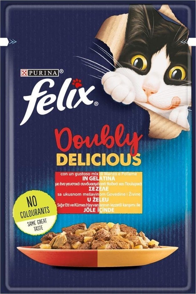 Die Grup Felix Çifte Lezzet Sığır & Tavuklu Kedi Yaş Mama (26 x 85 Gr)