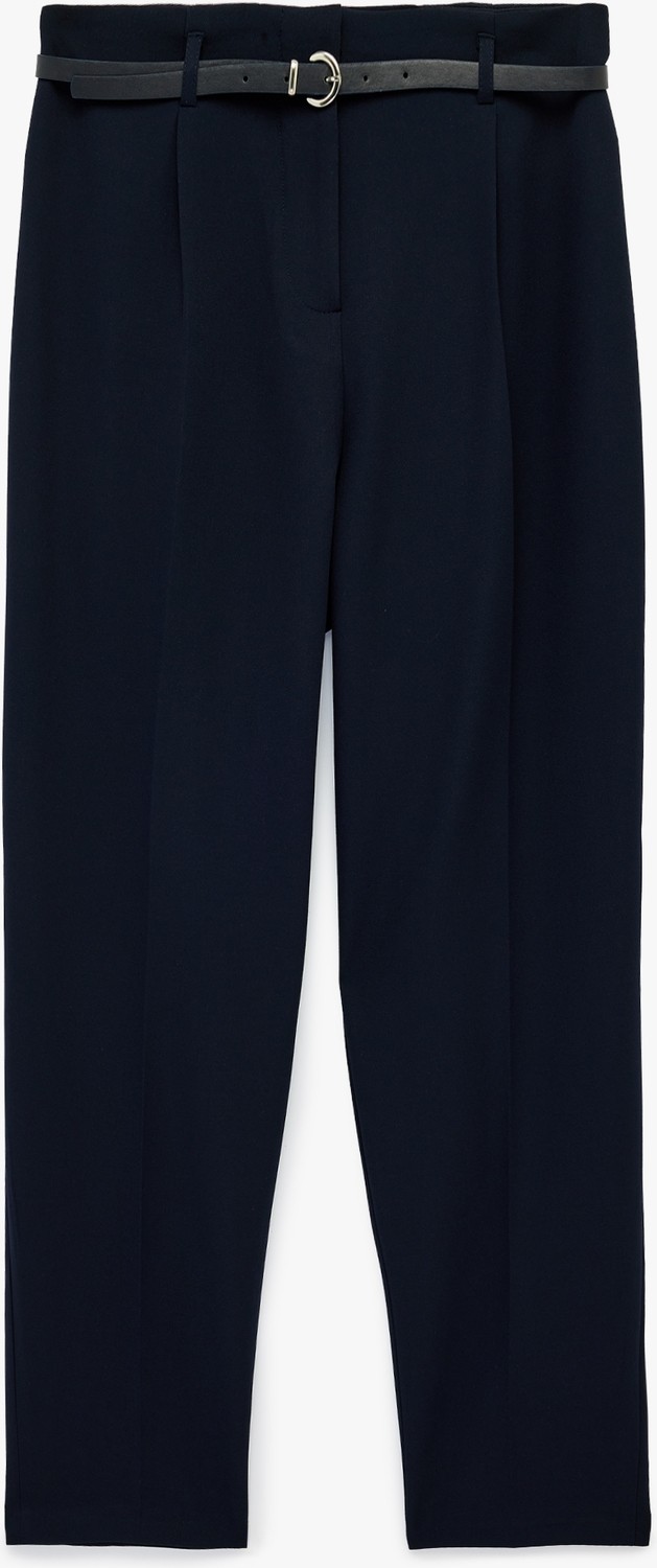 Koton Normal Bel Düz Paça Kemer Detaylı Slim Fit Cigarette Pantolon görsel 3