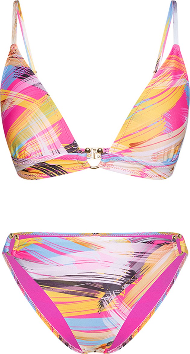 Bonesta Swimwear Zinnia Aksesuarlı Pembe Üçgen Bikini Takımı görsel 3