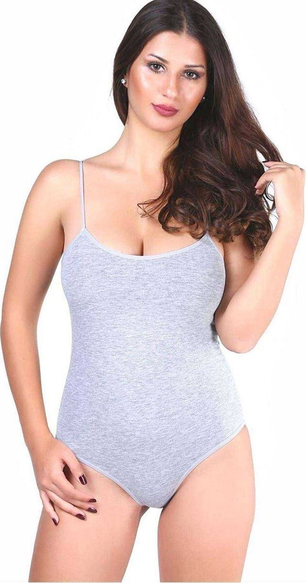 Elitse 3 Adet Tutku Kadın Ip Askılı Gri Çıtçıtlı Body 0148