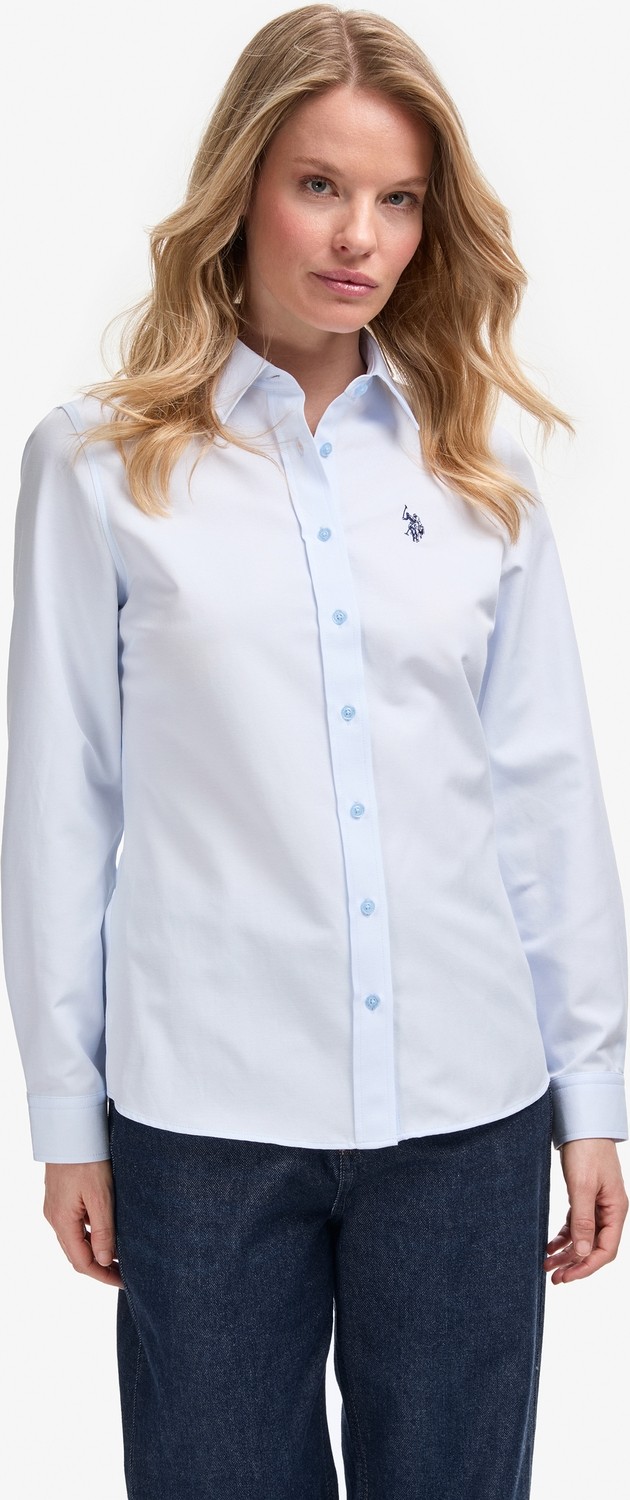 U.S. Polo Assn. Kadın Açık Mavi Uzun Kollu Basic Gömlek 50324791-VR003