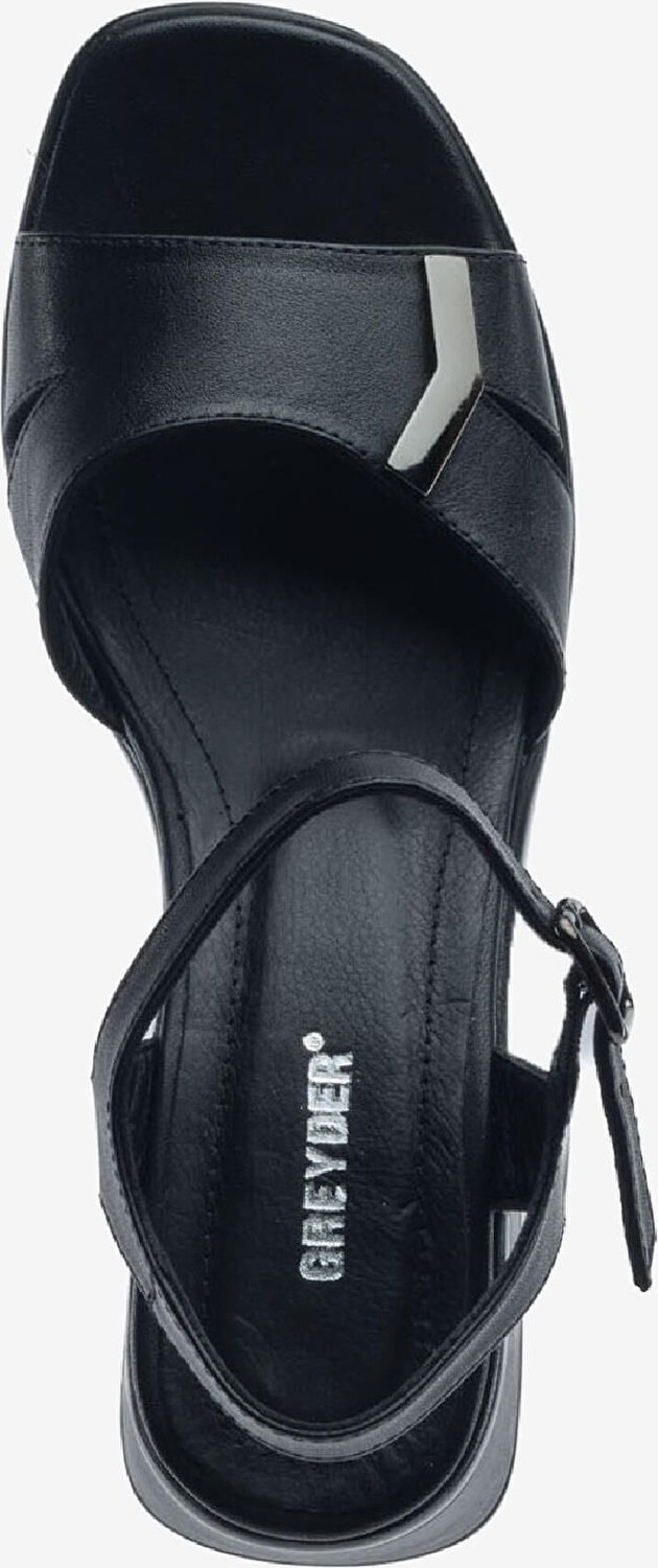 Greyder Kadın Siyah Hakiki Deri Topuklu Sandalet 5Y2WS59244 görsel 4