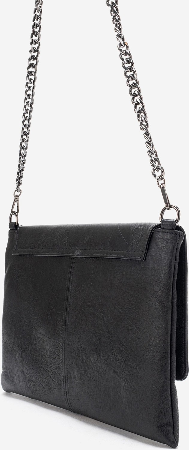 Dericlub Clara Kadın Geniş Clutch Çanta Gerçek Deri Siyah görsel 3