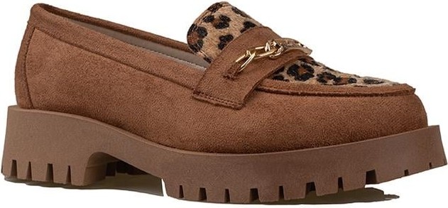 Trend Adımlar Taba Kadın Nubuk Leopar Casual Ayakkabı