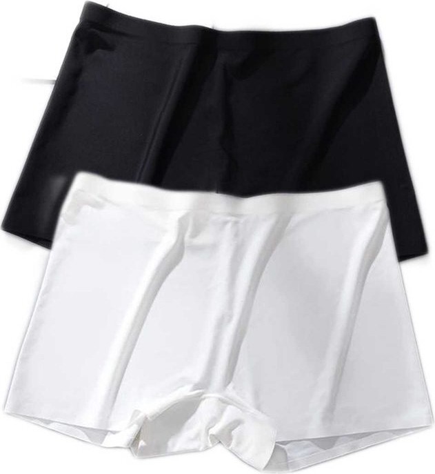 Adalı Store 2 Adet Kadın Dikişsiz Görünmez Iz Yapmaz Mini Şort Boxer Siyah Beyaz görsel 2