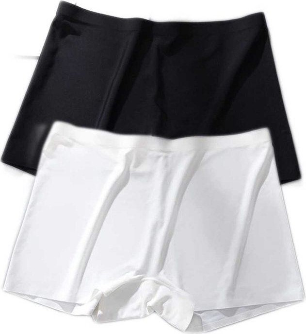 Kuzgun Ticaret 2 Adet Kadın Dikişsiz Görünmez Iz Yapmaz Mini Şort Boxer Siyah Beyaz görsel 2