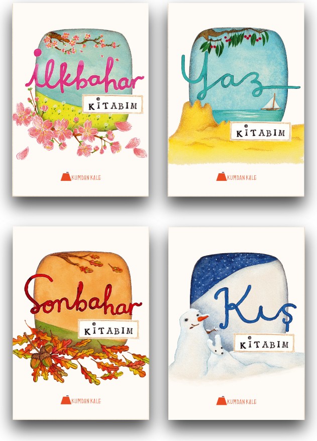 Kumdan Kale Yayınları 4'lü Mevsimler Kitap Seti – 6 Ay-3 Yaş Arası Bebek ve Çocuklar İçin Eğitici Seri