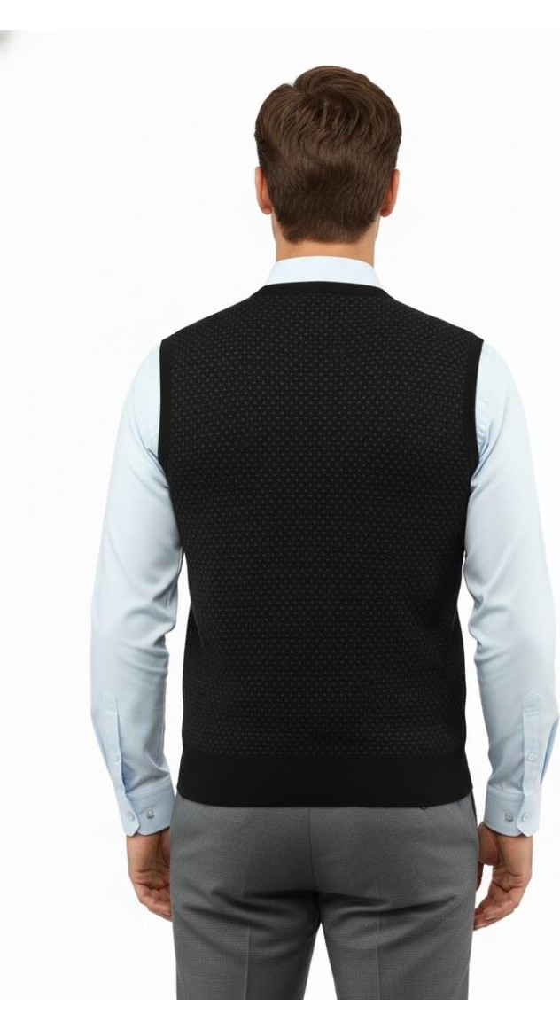 Erkek V Yaka Süveter Çelik Örgü Regular Kalıp 5201H BGL-ST04842 görsel 7