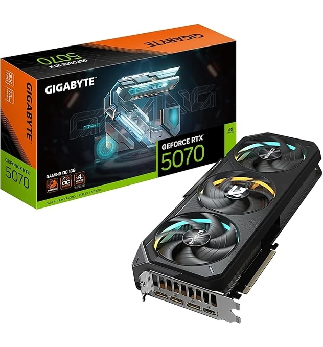 Resim Geforce Rtx 5070 Gamıng Oc 12G Ekran Kartı 12 GB Gddr7 192-BIT Pcıe 5.0 Wındforce Cooling Rgb Fusion 3x Displayport 1x HDMI 