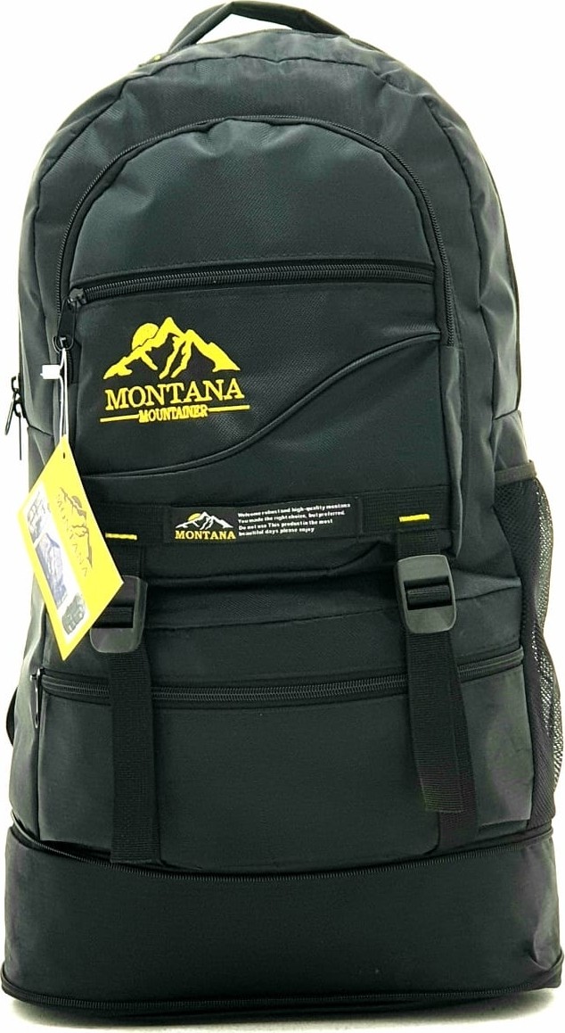 Montana Mountainer Siyah Körüklü Dağcı Sırt Çantası Dayanıklı Materyal ile Seyahat İçin İdeal