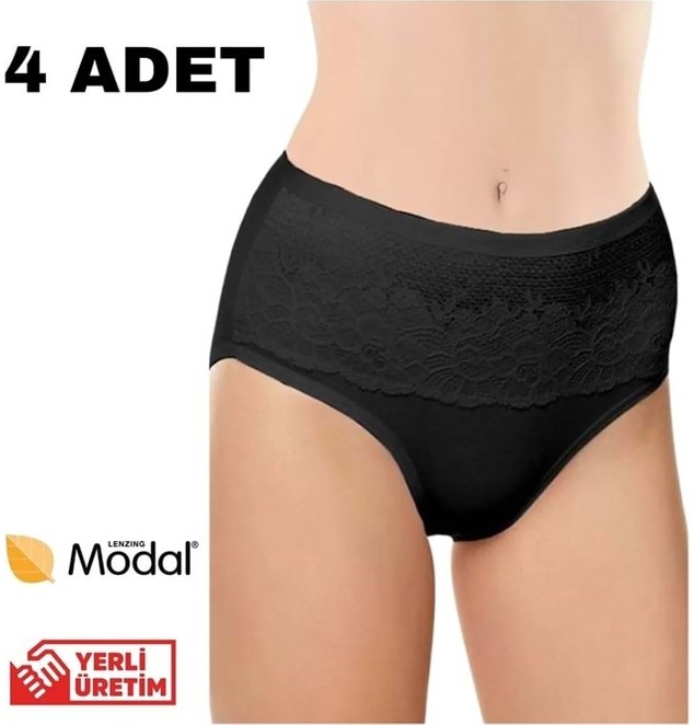 Belinay 4 Adet 0193 Yüksek Bel Toparlayıcı Kadın Külot görsel 3