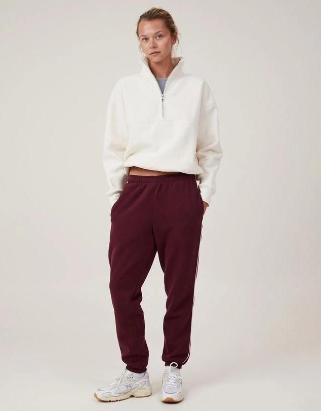 Tarz Yeri Kadın 3 Iplik Pamuklu Oversize Yarım Fermuarlı Yakalı Basic Sweatshirt - Beyaz görsel 2