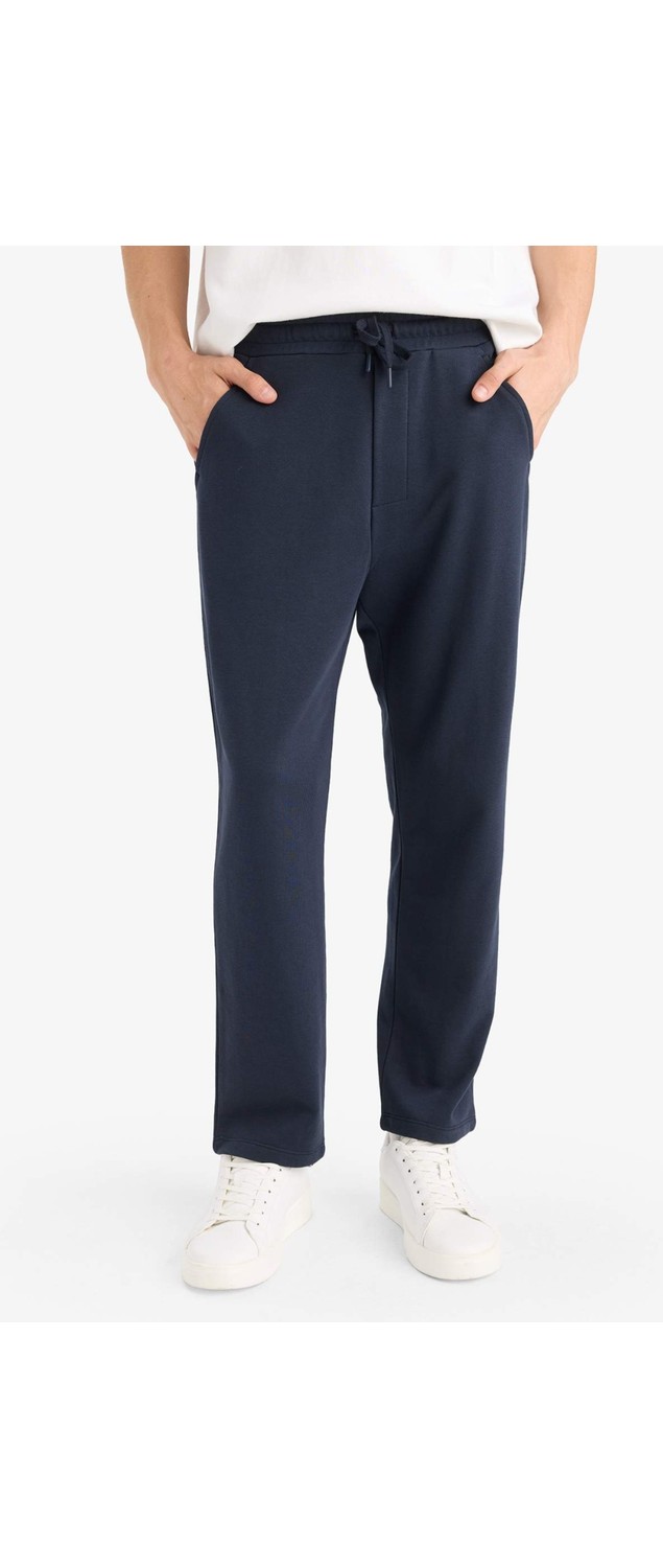 DeFacto Regular Fit Basic Düz Beli Bağcıklı Düz Paça Cepli Eşofman Altı D6762AX25AU görsel 4