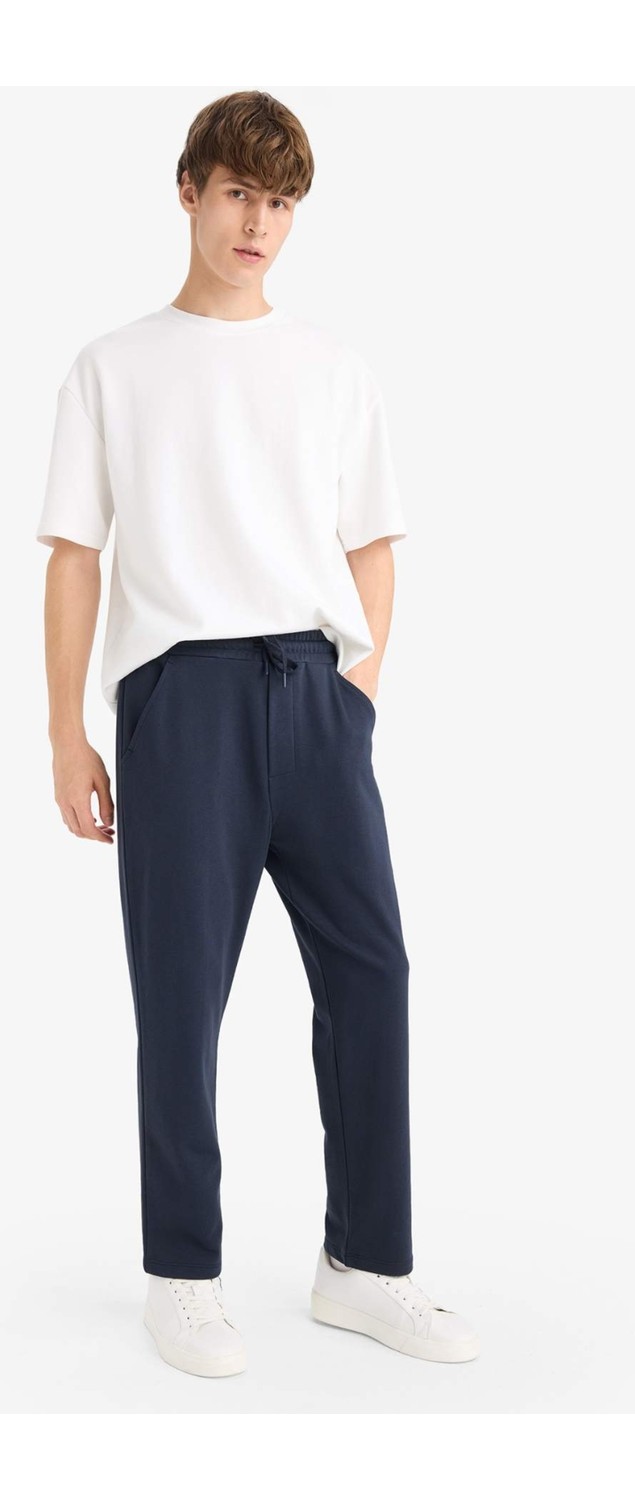 DeFacto Regular Fit Basic Düz Beli Bağcıklı Düz Paça Cepli Eşofman Altı D6762AX25AU görsel 8