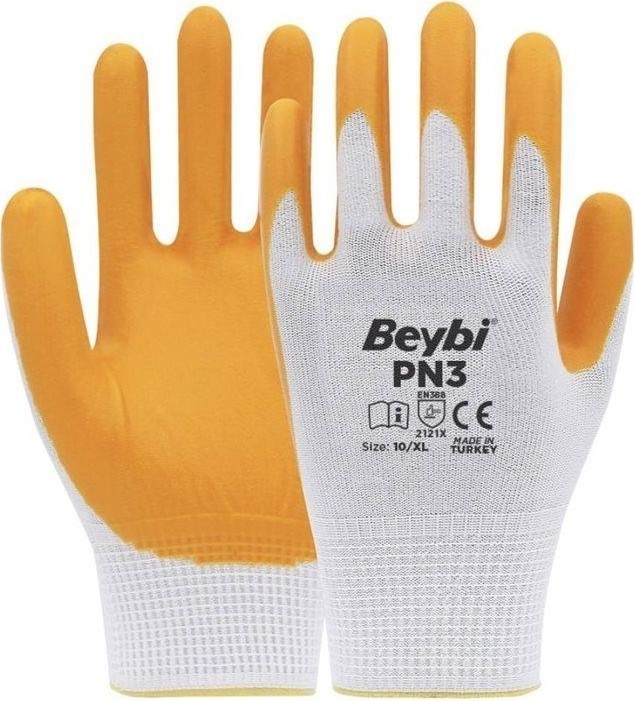 TeknoKapsül Nitril Sarı Iş Eldiveni 10 Beden 60 Adet Paket Fırsatı görsel 2