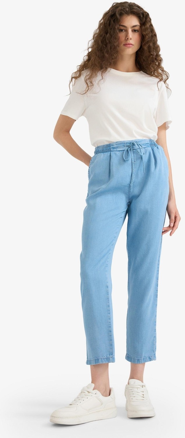 DeFacto Pull On Carrot Fit Yüksek Bel Bilek Boy Akışkan Kumaş Yıkamalı Pantolon D8237AX25SM görsel 2