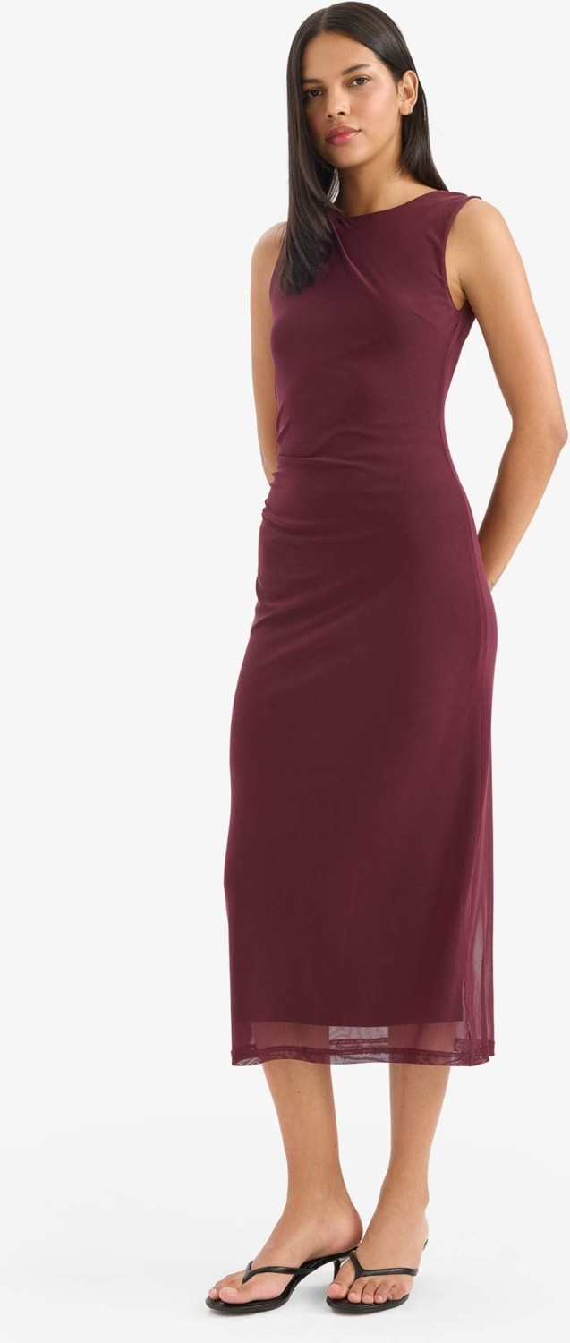 DeFacto Bodycon Vücudu Saran Yuvarlak Yaka Tül Kolsuz Midi Elbise D8036AX25AU görsel 2