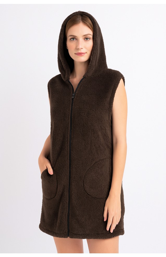 Sweet's Collection Yelek Kadın Uzun Tunik Welsoft Peluş görsel 2