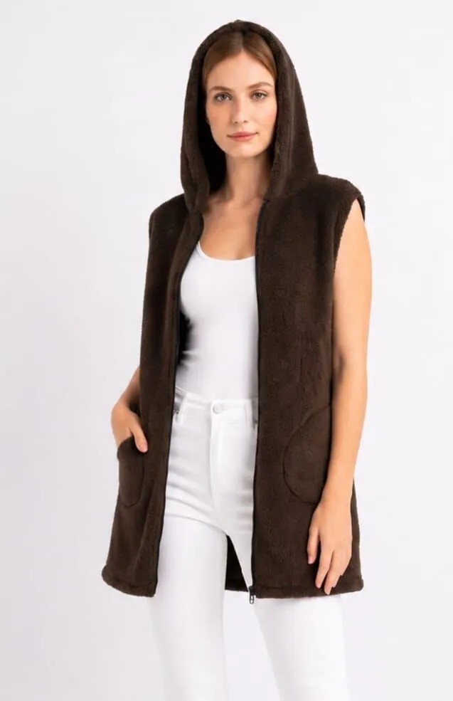 Sweet's Collection Yelek Kadın Uzun Tunik Welsoft Peluş